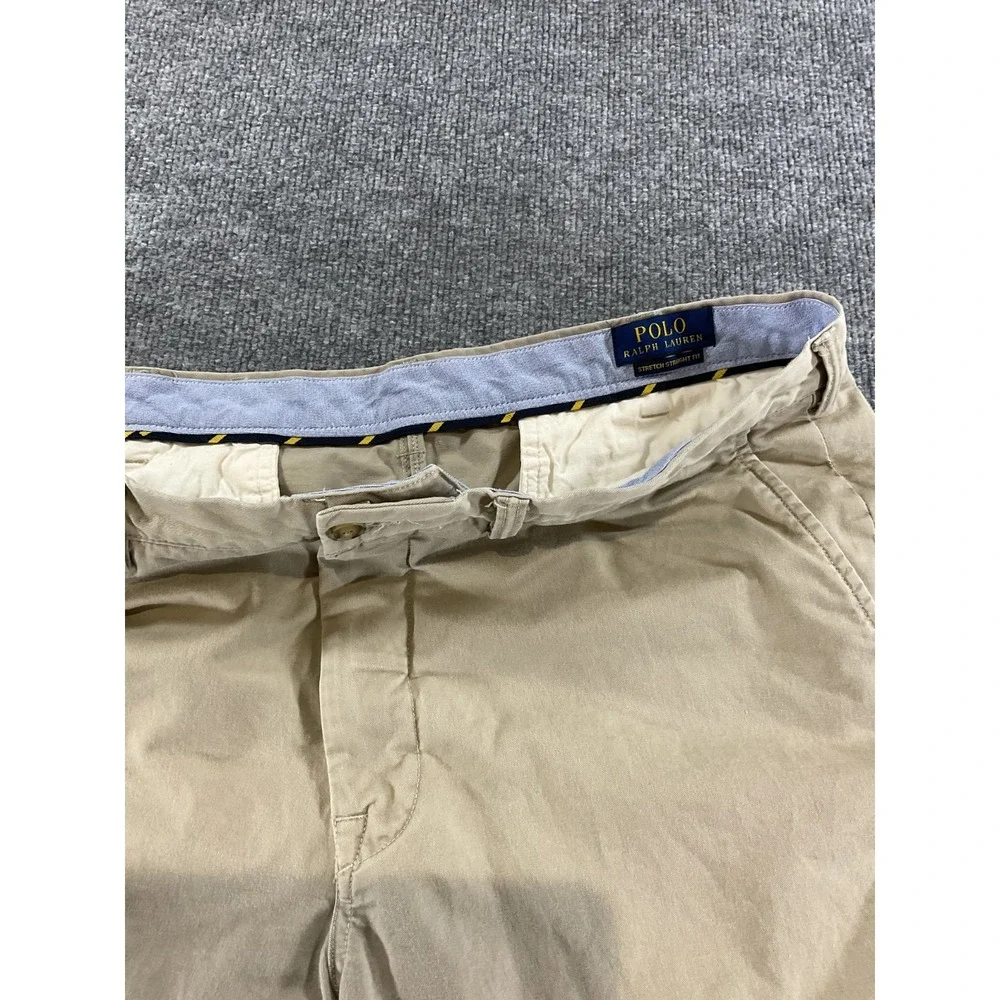 Polo Ralph Lauren Pants Mens 38x32 Stretch Straight Fit Khaki Chino Casual Class
